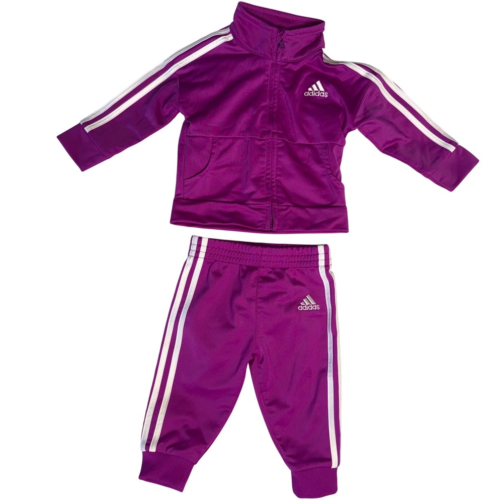Adidas Tracksuit Purple Polyester Baby 6M‎ Sporty Activewear Excellent